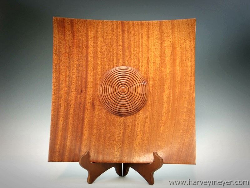 Sapele Square Platter with Beaded Center Dome  #1