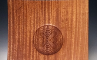 Sapele Square Platter with Beaded Center Dome #2